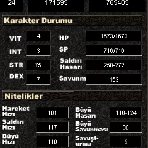  OYUNA HAZIR İTEMLİ HESAP BEDENSEL + ŞAMANIYLA BİRLİKTE